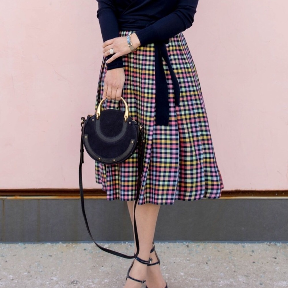 1901 Pleated Plaid Midi